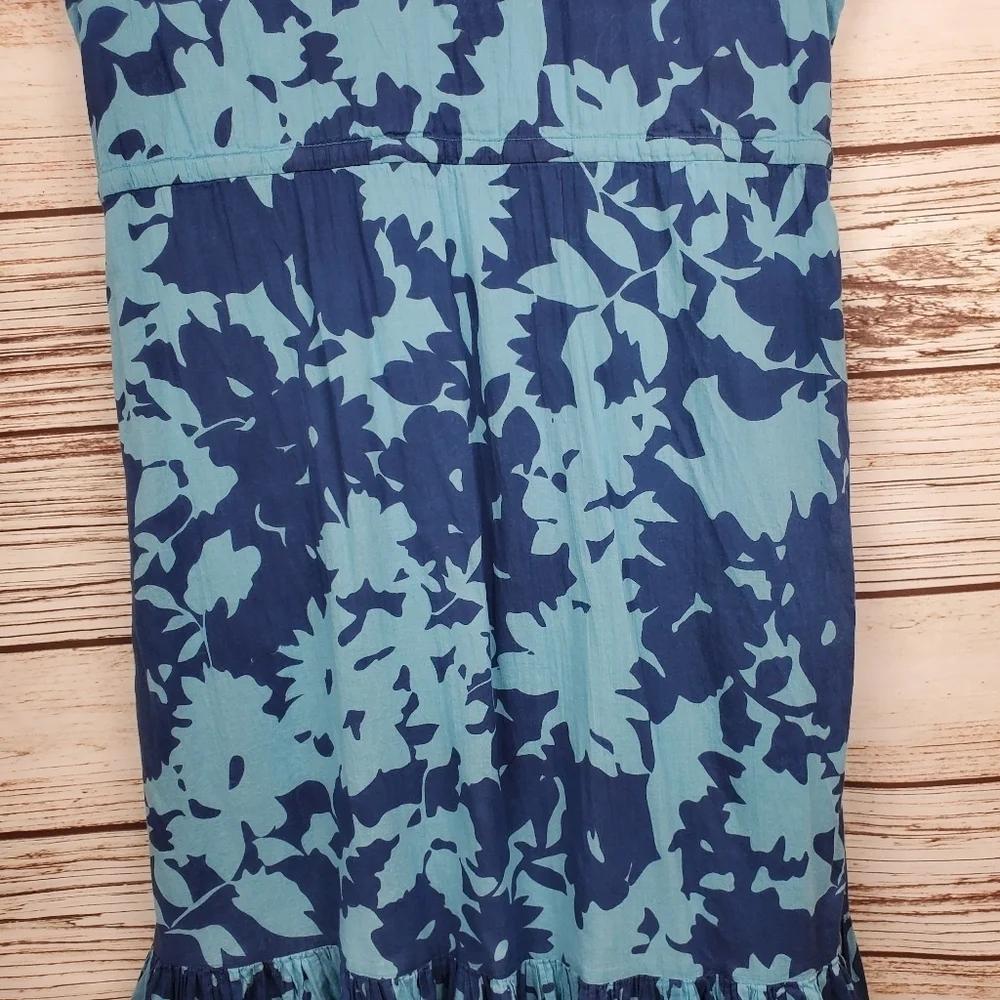 Olivis James The Label Medium "Delia" Night Shadow Blue Ruffle Midi Dress #119 - Picture 11 of 12
